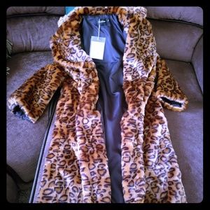 Leopard Faux Fur Coat.